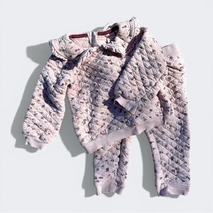 Catherine Malandrino Toddler Pink Floral Quilted Set 3T - Cozy Two-Piece